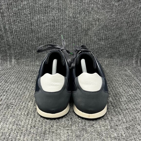 Hugo Boss Saturn Low Top Trainer Casual Shoes Navy Blue Mens 44 / US 10 - Picture 4 of 8